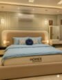 Modera Bed Set with Dressing and Side Tables - Beige Off White