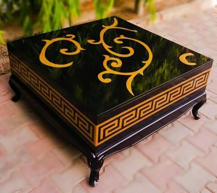 Black versace square table